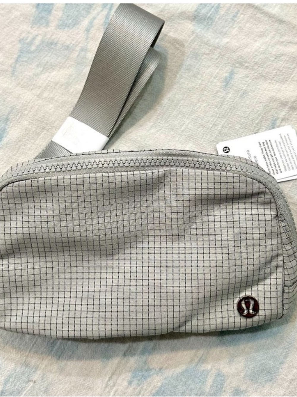 lululemon athletica Light Gray Check Crossbody Sling